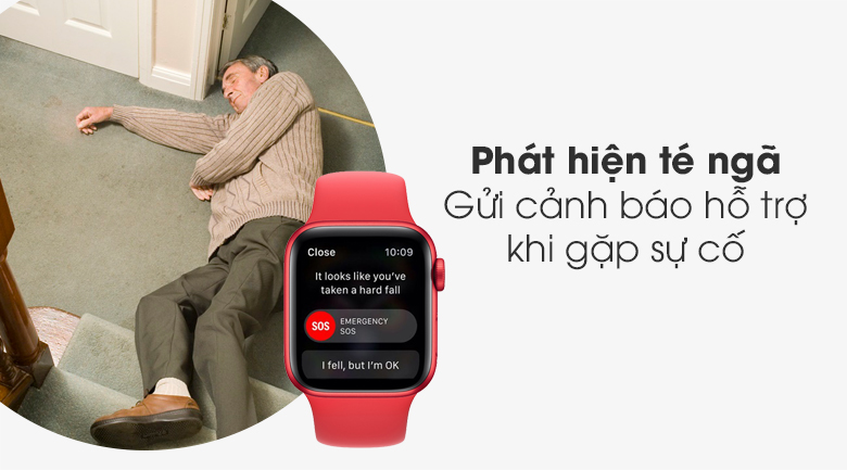 Apple Watch S6 40mm viền nhôm dây cao su (RED) có tính năng phát hiện té ngã