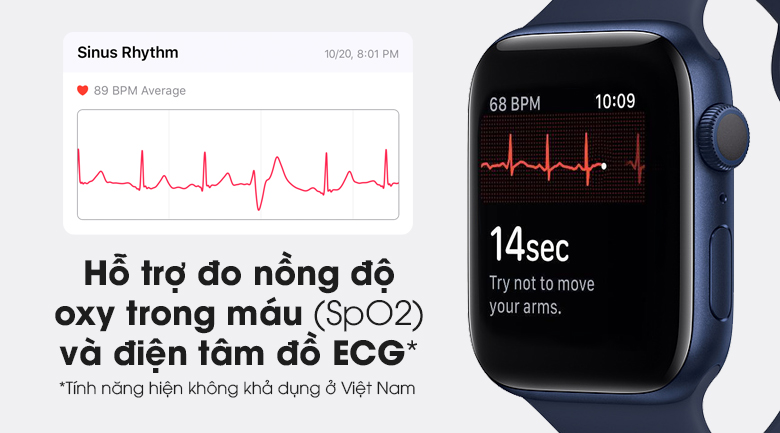 Hỗ trợ đo nồng độ oxy trong máu SpO2 và điện tâm đồ ECG