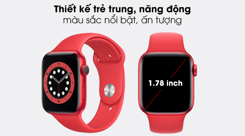 Apple Watch S6 44mm viền nhôm dây cao su có thiết kế thời thượng