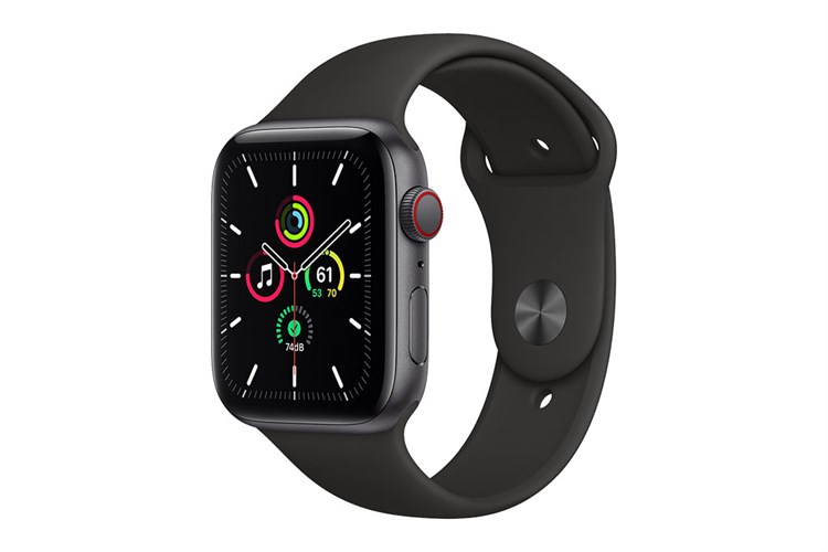 Đồng hồ thông minh Apple Watch SE LTE 44mm viền nhôm dây silicone Màu Đen