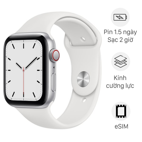 Đồng hồ thông minh Apple Watch SE LTE 44mm viền nhôm dây silicone