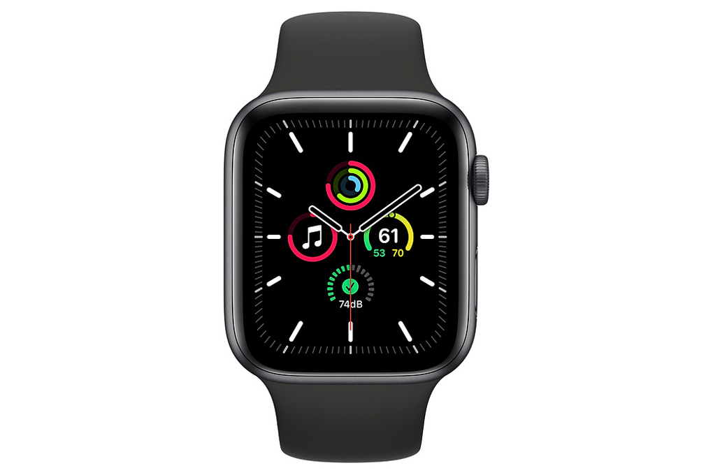 Đồng hồ thông minh Apple Watch SE LTE 44mm viền nhôm dây silicone Màu Đen