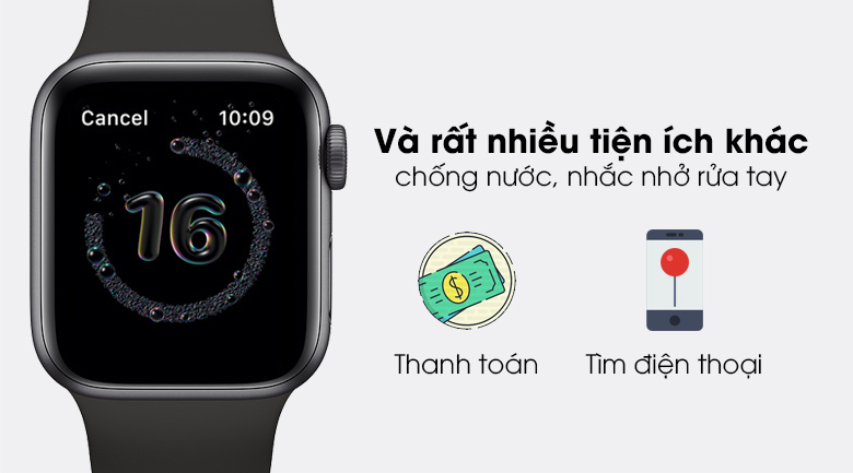 Apple Watch SE 44mm viền nhôm dây cao su còn nhiều tính năng khác