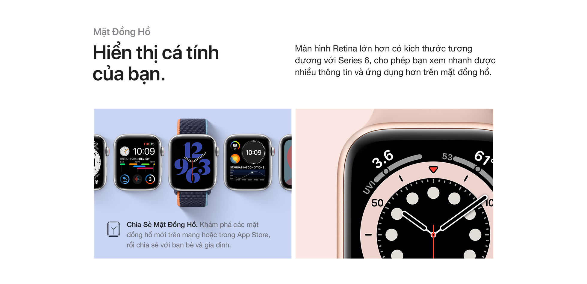 Apple Watch SE GPS 44mm - Mặt đồng hồ