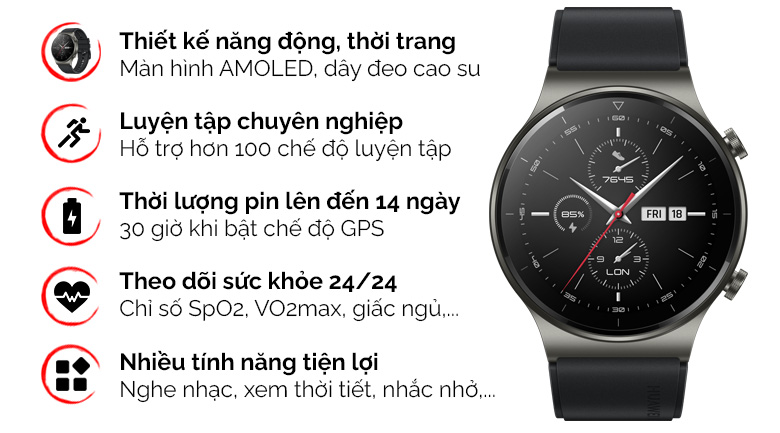 Huawei Watch GT2 Pro 46mm dây silicone - Giá rẻ, có trả góp