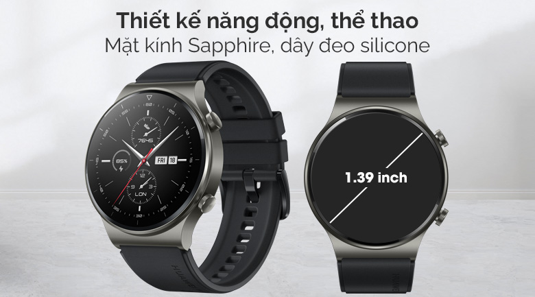 Huawei Watch GT2 Pro 46mm dây silicone mang thiết kế năng động, trẻ trung Huawei Watch GT2 Pro 46mm dây silicone mang thiết kế năng động, trẻ trung