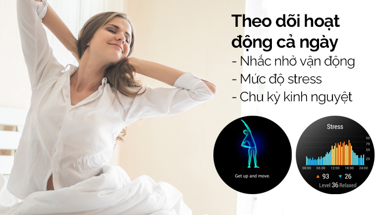 Huawei Watch GT2 Pro 46mm dây da nhắc nhở về vấn đề sức khỏe của người dùng