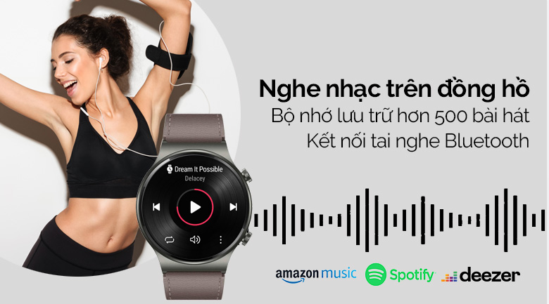 Huawei Watch GT2 Pro 46mm dây da có thể kết nối tai nghe bluetooth