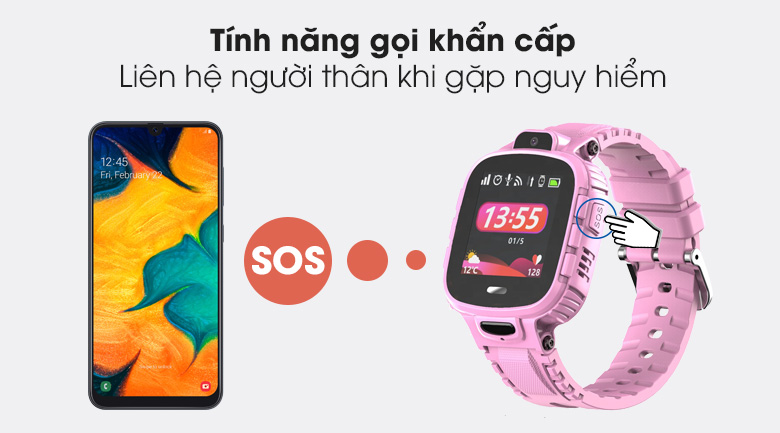 Đồng hồ định vị trẻ em Kidcare 26 hồng