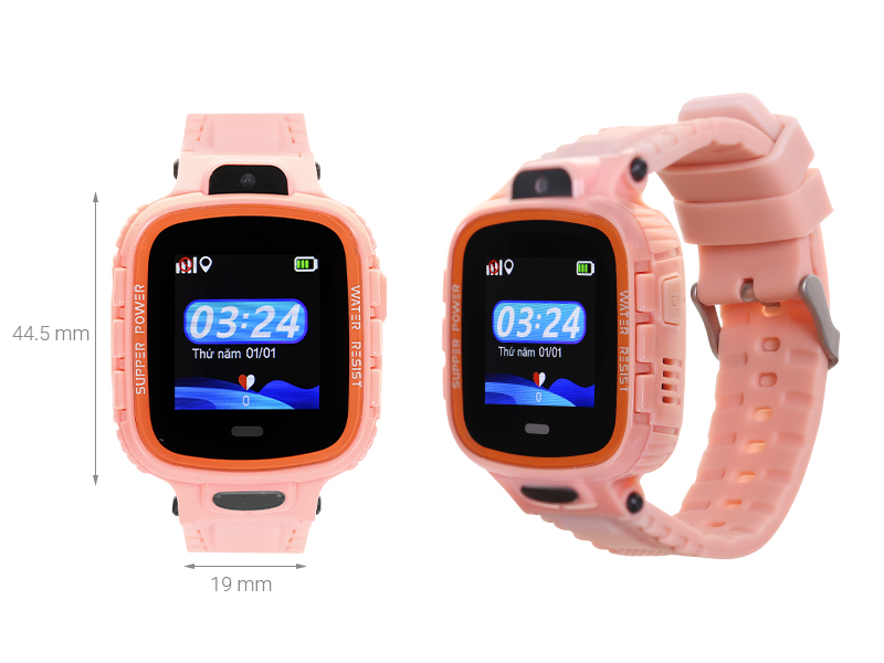 Đồng hồ định vị trẻ em Kidcare 26 vàng hồng