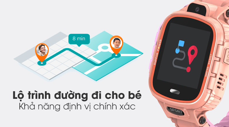 Đồng hồ định vị trẻ em Kidcare 26 vàng hồng