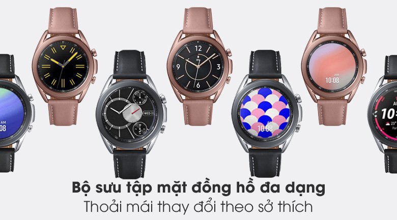Đồng hồ Samsung Galaxy Watch 3 41mm viền thép bạc dây da đa dạng phong cách