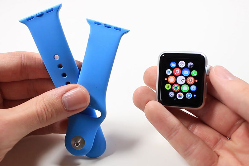 Apple Watch S3 GPS 42mm viền nhôm dây cao su trắng có dây đeo dễ tháo rời