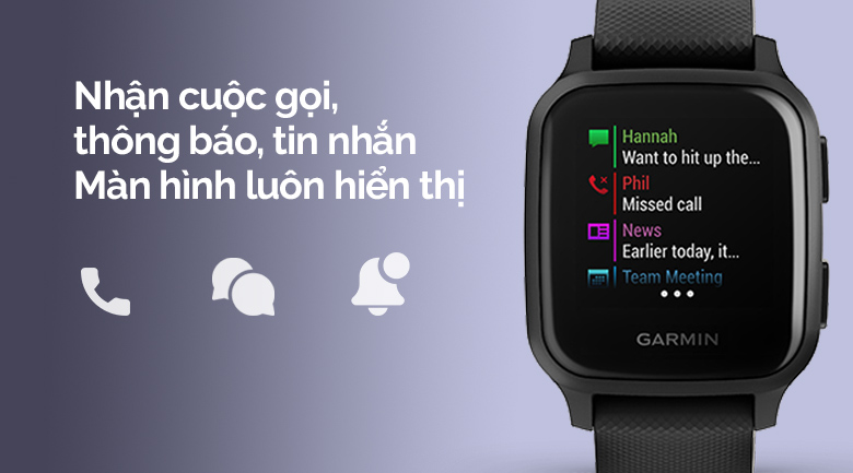 Đồng hồ thông minh Garmin Venu SQ 40.6mm Xám