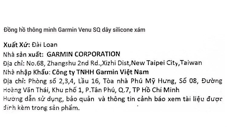 Đồng hồ thông minh Garmin Venu SQ 40.6mm Xám Màu Xám