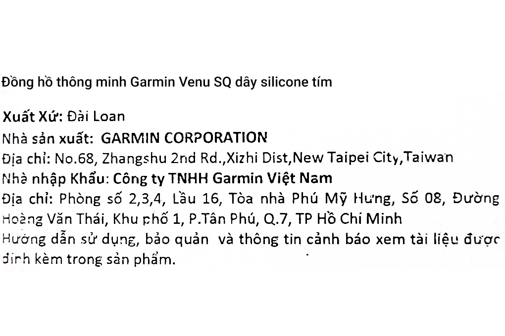 Đồng hồ thông minh Garmin Venu SQ 40.6mm Xám Màu Tím