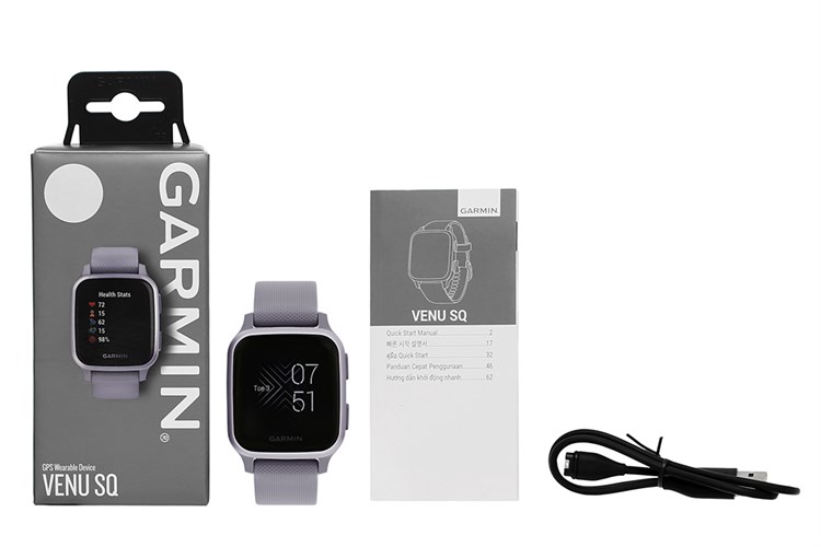 Đồng hồ thông minh Garmin Venu SQ 40.6mm Xám Màu Tím