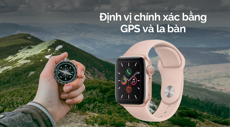 Đồng hồ thông minh Apple Watch S5 44mm viền nhôm dây cao su hồng
