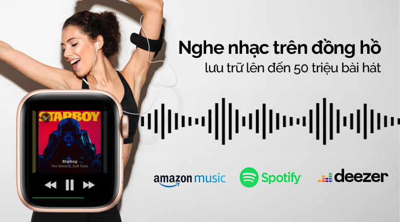 Đồng hồ thông minh Apple Watch S5 44mm viền nhôm dây cao su hồng