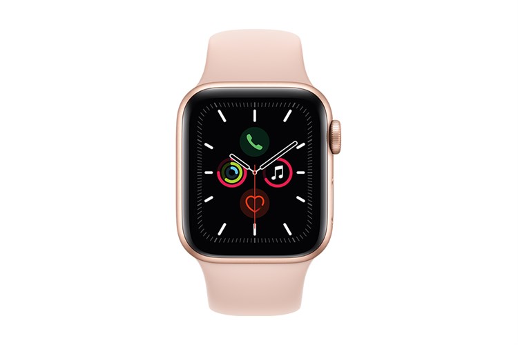 Đồng hồ thông minh Apple Watch S5 44mm viền nhôm dây cao su hồng Màu Vàng Hồng