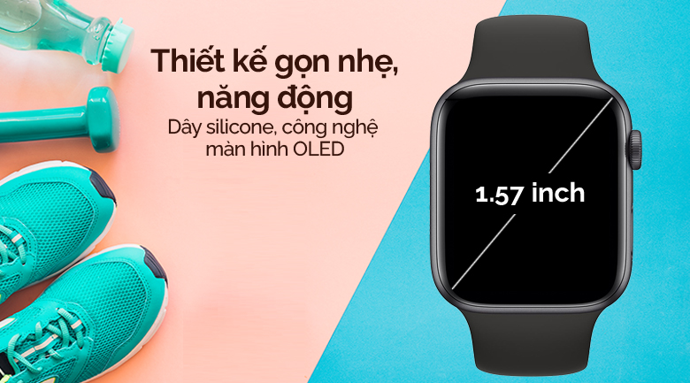 Đồng hồ thông minh Apple Watch S5 LTE 40mm viền nhôm dây cao su đen