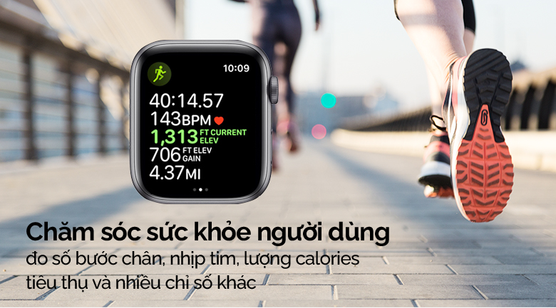 Đồng hồ thông minh Apple Watch S5 LTE 40mm viền nhôm dây cao su đen