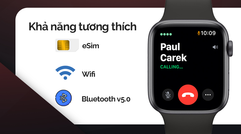 Đồng hồ thông minh Apple Watch S5 LTE 40mm viền nhôm dây cao su đen