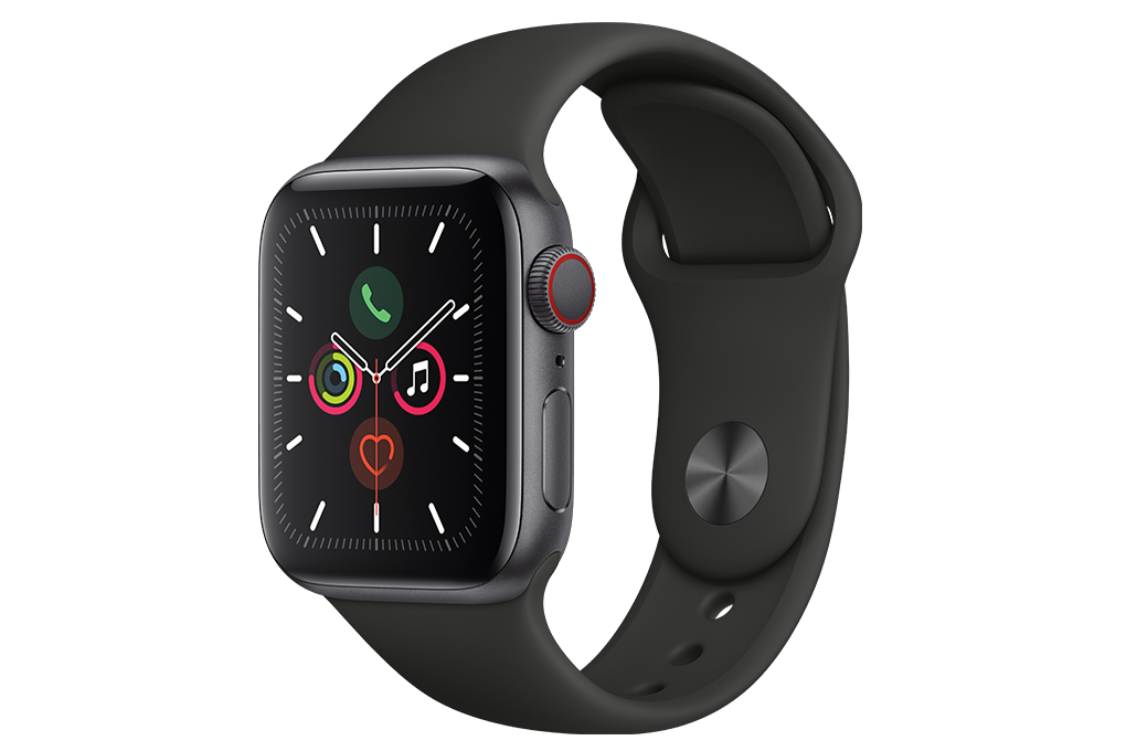 Đồng hồ thông minh Apple Watch S5 LTE 40mm viền nhôm dây cao su đen