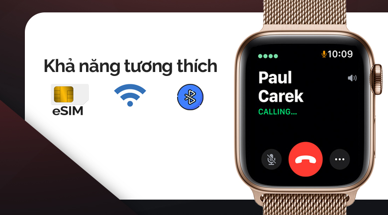 Đồng hồ thông minh Apple Watch S5 LTE 44mm viền thép dây thép vàng