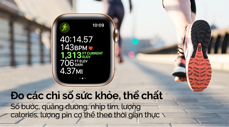 Đồng hồ thông minh Apple Watch S5 LTE 44mm viền thép dây thép vàng