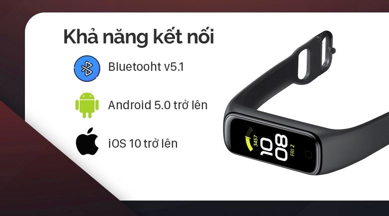 Vòng tay thông minh Samsung Galaxy Fit2 Đen