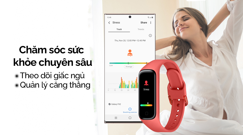 Vòng tay thông minh Samsung Galaxy Fit2 đỏ
