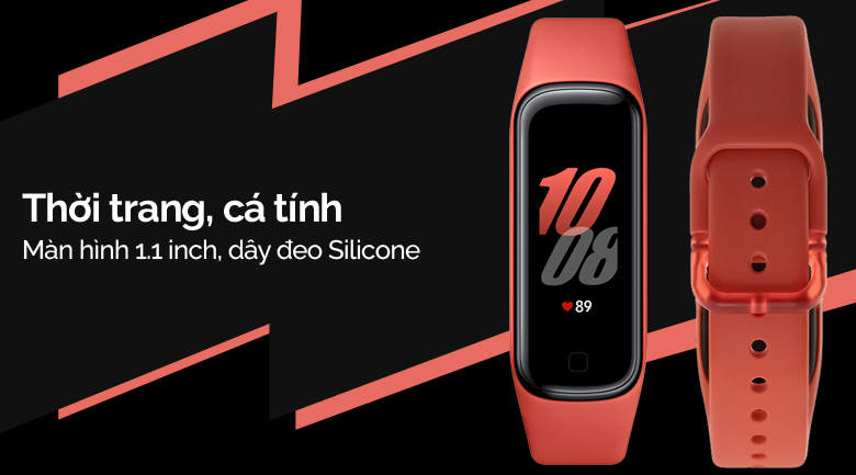 Vòng tay thông minh Samsung Galaxy Fit2 đỏ có thiết kế cá tính