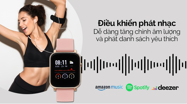 Đồng hồ thông minh BeU B1 Hồng