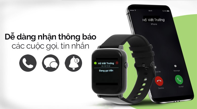 Đồng hồ thông minh BeU B1 39mm Đen