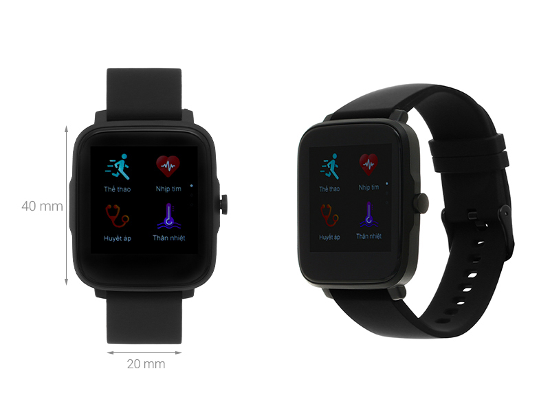 Đồng hồ thông minh BeU B2 40mm Đen