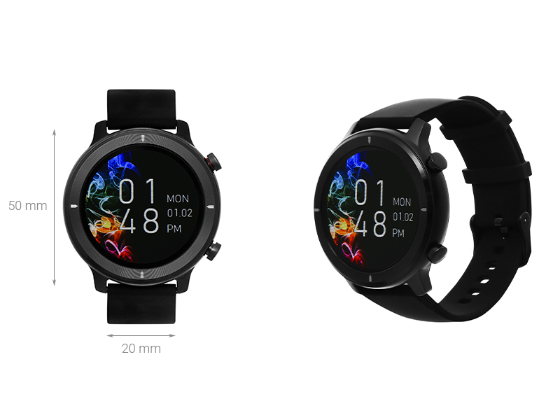 Đồng hồ thông minh BeU PT1 50mm Đen