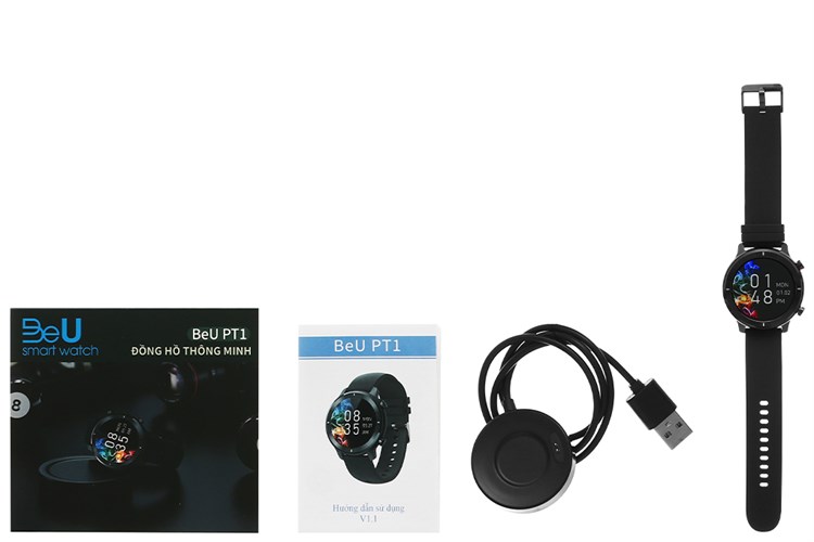 Đồng hồ thông minh BeU PT1 50mm Đen Màu Đen