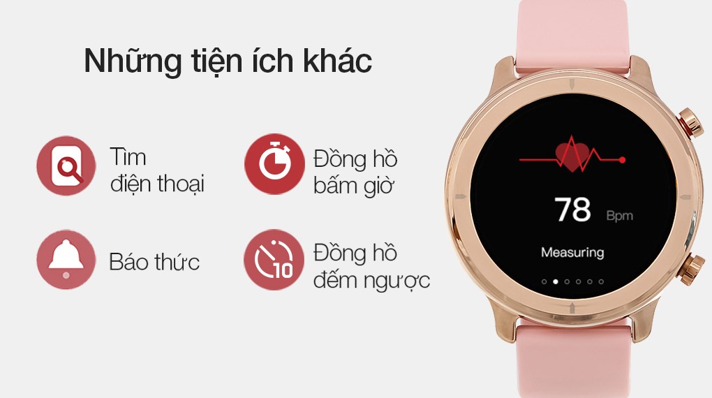 Đồng hồ thông minh BeU PT1 Hồng