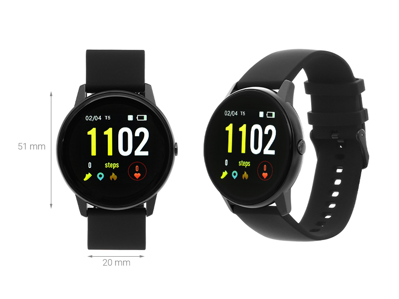 Đồng hồ thông minh BeU PT2 51mm Đen