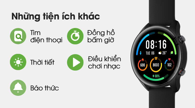 Đồng hồ thông minh Mi Watch hỗ trợ nhiều tiện ích khác
