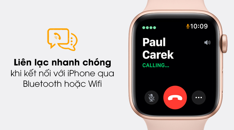 Apple Watch SE 44mm viền nhôm dây cao su kết nối được với điện thoại giúp dễ dàng nghe gọi, nhận thông báo Apple Watch SE 44mm viền nhôm dây cao su kết nối được với điện thoại giúp dễ dàng nghe gọi, nhận thông báo