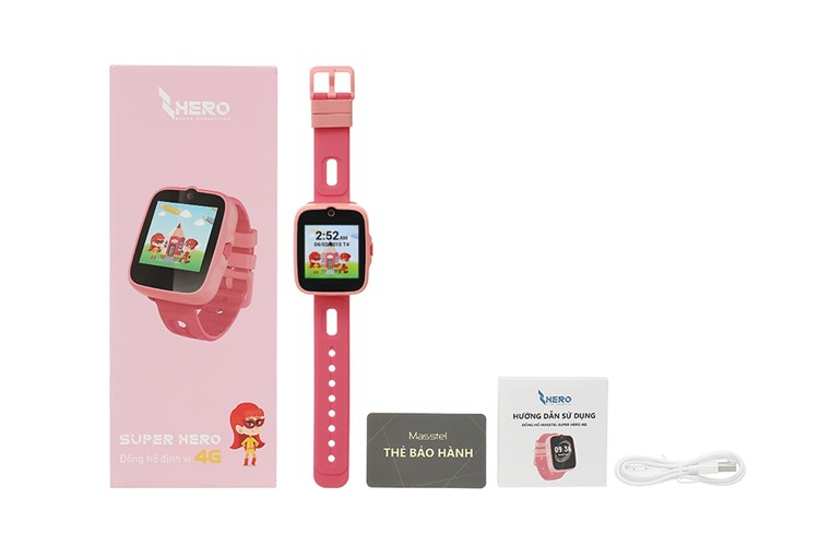 Đồng hồ định vị trẻ em Masstel Super Hero 4G Màu Hồng