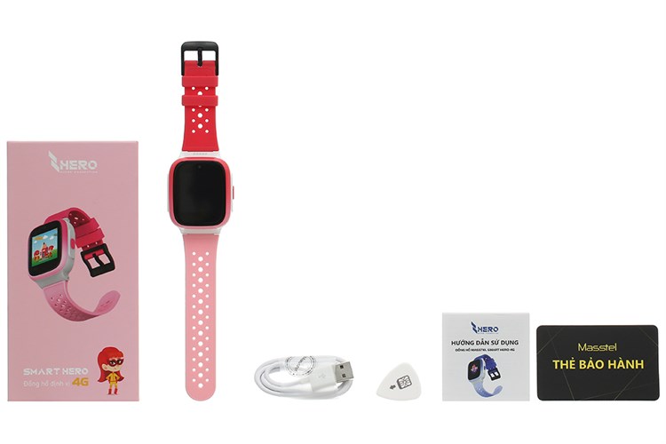 Đồng hồ định vị trẻ em Masstel Smart Hero 4G Màu Hồng