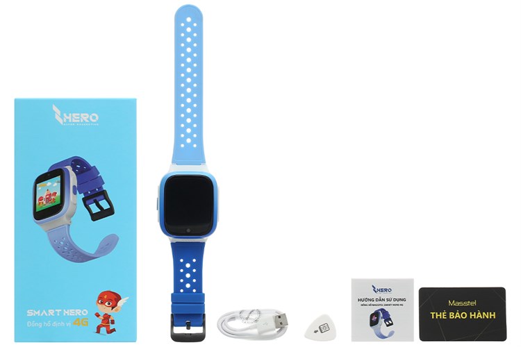 Đồng hồ định vị trẻ em Masstel Smart Hero 4G Màu Xanh Dương