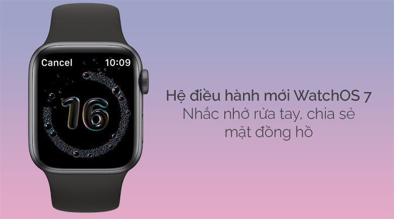 Apple Watch SE LTE 40mm viền nhôm dây cao su đen có hệ điều hành WatchOS 7 với nhiều tính năng mới