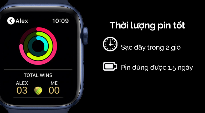 Apple Watch S6 LTE 44mm viền nhôm dây cao su