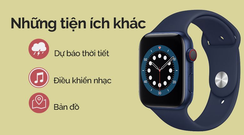 Đồng hồ thông minh Apple Watch S6 LTE 44mm viền nhôm dây silicone