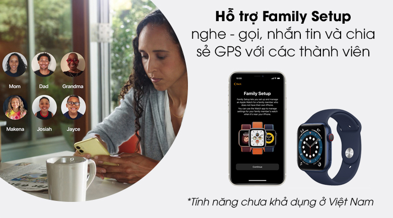 Đồng hồ thông minh Apple Watch S6 LTE 44mm viền nhôm dây silicone