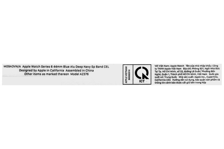 Đồng hồ thông minh Apple Watch S6 LTE 44mm viền nhôm dây silicone Màu Xanh Dương